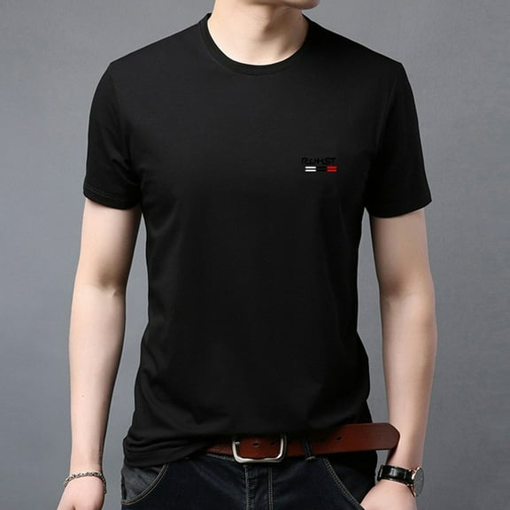Dream Lifestyle Men T-shirt O Neck Sweat Absorption Quick Dry Short Sleeves Summer Shirt Daily Clothes