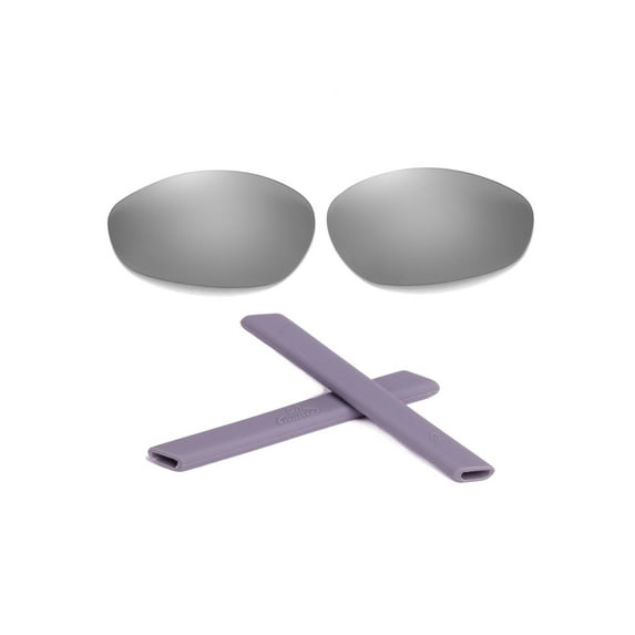 Walleva Titanium Polarized Lenses And Grey Earsocks For Oakley Minute 2.0 Sunglasses