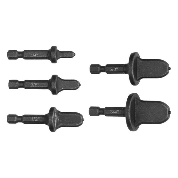 Steel Flaring Drill Bit, Rustproof Multiple Sizes 5Pcs Swaging Tool Molybdenum Steel For Air Conditioner