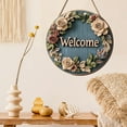 thumbnail image 6 of Flower Welcome Front Door Sign (20*20cm), DELESYS Farmhouse Daisy Wooden Door Decor, Rustic Carved Welcome Spring Wall Hanging For Porch Garden Fence Flower Shop Decoration, 6 of 9