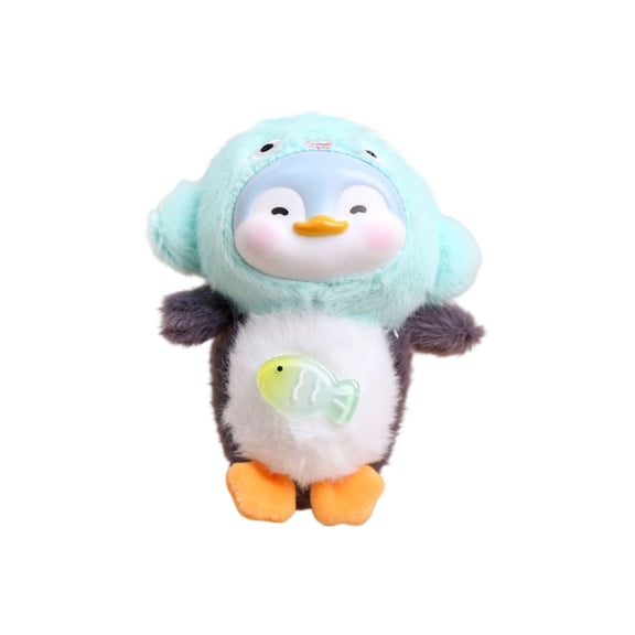 Cute Vinyl Plush Penguin Doll Ornaments For School Bags Desktop Decoration And Holiday Gifts, Innovative Dual-Material Process With High-Gloss Vinyl Back And Soft Velvet Belly For