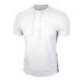 thumbnail image 4 of Mens Casual Manga Corta Botón Abajo Camisas Cuello Redondo Sólida Camisa de Parche para Al Aire Libre, Casual, Uso Diario, 4 of 7