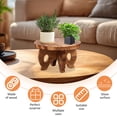 thumbnail image 2 of Support de Piédestal de Plantation en Bois de Forme Ronde Tabouret de Jardinière Robuste Support Décoratif pour Pot de Fleurs Support Polyvalent de Plantation de Table avec Longues Vis pour Balcon Intérieur-1 Pce-Brun, 2 of 10