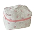 thumbnail image 2 of Bolsa de maquillaje, bolsa organizadora de artículos de tocador, bolsa versátil, organizador de maquillaje estético, bolsa de cosméticos con lazo para rosa, 2 of 8