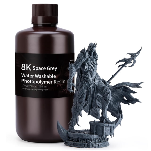 Impresora 3D de resina ELEGOO 8K, lavable con agua, 1000 g, color gris espacial