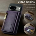 thumbnail image 3 of Allytech Magnetic Detachable Wallet Case for Google Pixel 8 Pro, [Support Wireless Charging] Luxury PU Leather Slim Cover with Card Slots & Kickstand, RFID BLOCKING Shockproof Case, Purple, 3 of 11