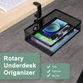 thumbnail image 3 of Drawer Under Desk Storage Organizer, Clamp on Desk Drawer, Under Desk Storage, Clamp Drawer Basket, Hanging Desk Storage, Under Desk Mount Tray, Suitable for Multiple Scenes (Black), 3 of 11