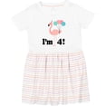 thumbnail image 3 of Inktastic 4th Birthday Flamingo 4 Year Old Girl Girls Toddler Dress, 3 of 5