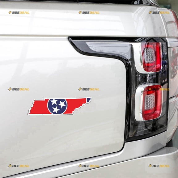 Tennessee State Flag Map Ouline Car Magnet Magnetic Sticker Decal - 2 Pack Reflective 6" - for Truck Door Fridge Reusable Waterproof