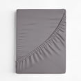 thumbnail image 5 of CGK Linens 400 Thread Count Extra Deep Pocket Single Fitted Sheet Only - Full Size 100% Cotton Sateen Bottom Sheet, Fits 18"-24" Mattresses, Dark Grey, 5 of 6