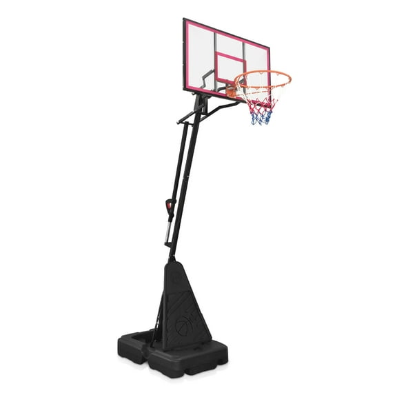 Portable Basketball Hoop - Adjustable 8.04-10.01ft, 44 inch Backboard - Indoor/Outdoor Goal for Youth & Adults with Wheels