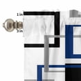 thumbnail image 4 of Abstract Lines Art Curtain Valances Set Black Blue Geometric Square Frame Kitchen Curtains 24&nbsp;inch Length Rod Pocket Valance and Tiers 3 Piece Set Small Bedroom Bathroom Laundry Decor, 4 of 9