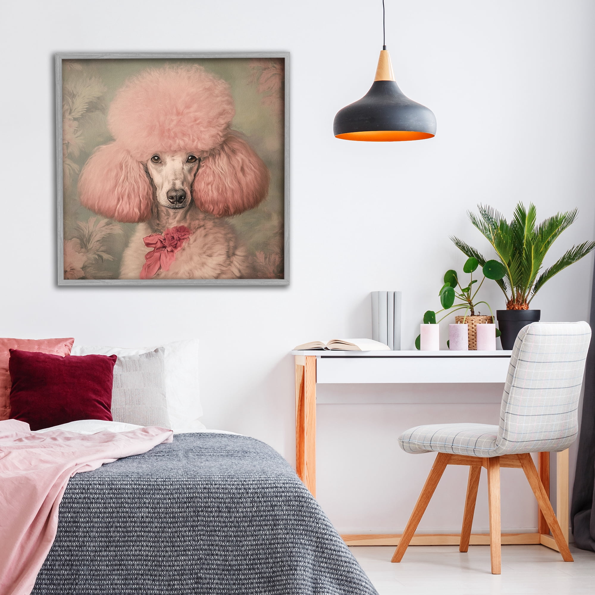 Stupell Industries Miss Baroness Blush Gray Framed Giclee Art, design by Tina LeCour