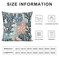 thumbnail image 5 of FANNA Summer Coastal Pillow Navy Blue Coral Throw Pillow Cover Coral Branch Ocean Themed Beach Decor Pillowcase Beachy Nautical Cushion Case for Sofa Couch Outdoor Decor 12x12in, 5 of 5