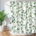 thumbnail image 3 of Green Leaf Shower Curtain, Plant Shower Curtain, Eucalyptus Shower Curtain, Watercolor Sage Leaves Branches Botanical Nature Shower Curtain for Bathroom with 12 Hooks, 72W x 72H Inches, 3 of 6