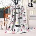 thumbnail image 2 of White Cow Moo Colorful Pattern Blanket,Comfortable Soft Flannel Throw Blanket,All Season,Warm Lightweight Blankets for Sofa Bed Couch Living Room Chair,60"x80", 2 of 4
