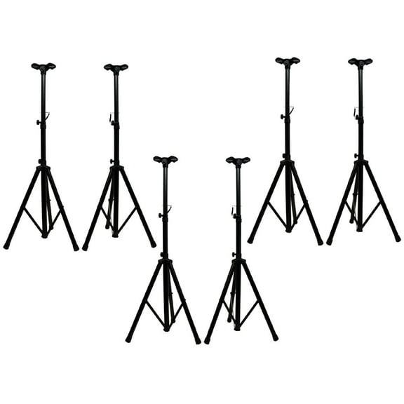(6) Pro Audio DJ Tripod Pa Speaker Cabinet Stands System W/ Adapter Brackets New