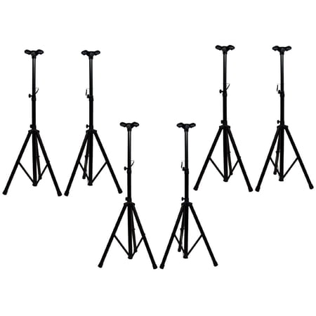 (6) Pro Audio DJ Tripod Pa Speaker Cabinet Stands System W/ Adapter Brackets New