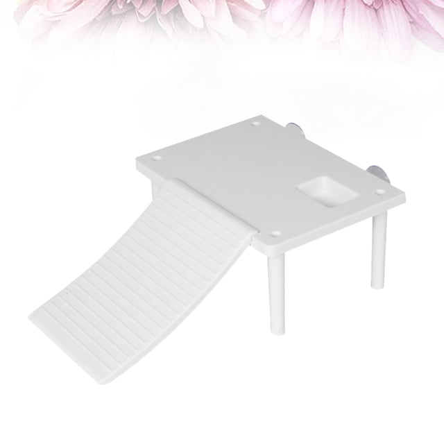 HEALEEP turtle tank basking platform Turtle Climbing Platform White Plastic Sunbathing Living Environment 1Pcs