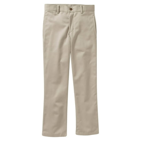 George Boys School Uniform Slim Flat Front Twill Pants With Scotchguard (Little Boys & Big Boys)