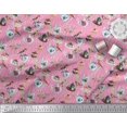 thumbnail image 2 of Soimoi Polyester Crepe Fabric Bird,Tea Kettle & Cupcake Food Print Fabric by Yard 42 Inch Wide, 2 of 3