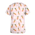 thumbnail image 6 of Easter Scrub Tops for Women Watercolor Colorful Rabbits Graphic V Neck Short Sleeve Professional Healthcare Uniform with Pockets Festive Nurse Clothes, 6 of 6