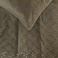 thumbnail image 3 of The HomeCentric King Queen Twin Gray Handmade Queen 74"x18" Bed Runner With 2 Pillow Cover, Quilted & crystals Bed Scarf on Velvet fabric - Grey Diamond Symphony, 3 of 3