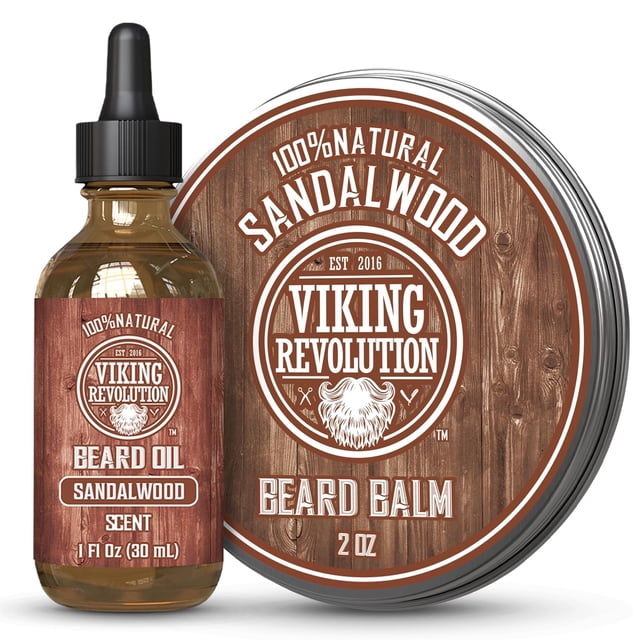 Paquete de bálsamo y aceite para barba Viking Revolution Sandalwood