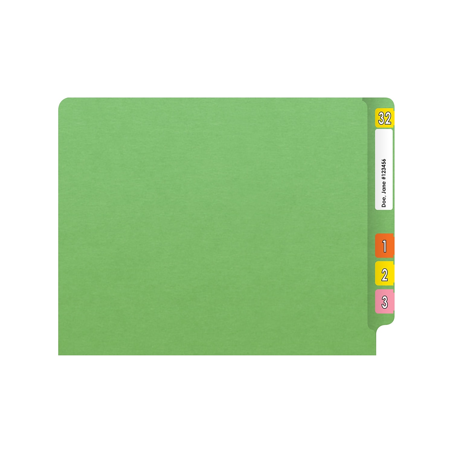 Medical Arts Press Heavy Duty End Tab File Folder Straight-Cut Letter Size Green 40/Box
