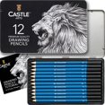 thumbnail image 1 of REJODA-12 Piece Graphite Drawing Pencils Set | For Adult Artists – Beginners and Advanced | Presented in Attractive, Compact, Sturdy Metal Case With Tutorial, 1 of 4