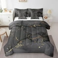 thumbnail image 1 of YST Black Aesthetic 7-Piece Comforter Set, Abstract Marble, Queen, Black and Gold, Stone Pattern, Metallic Accents, 1 of 4
