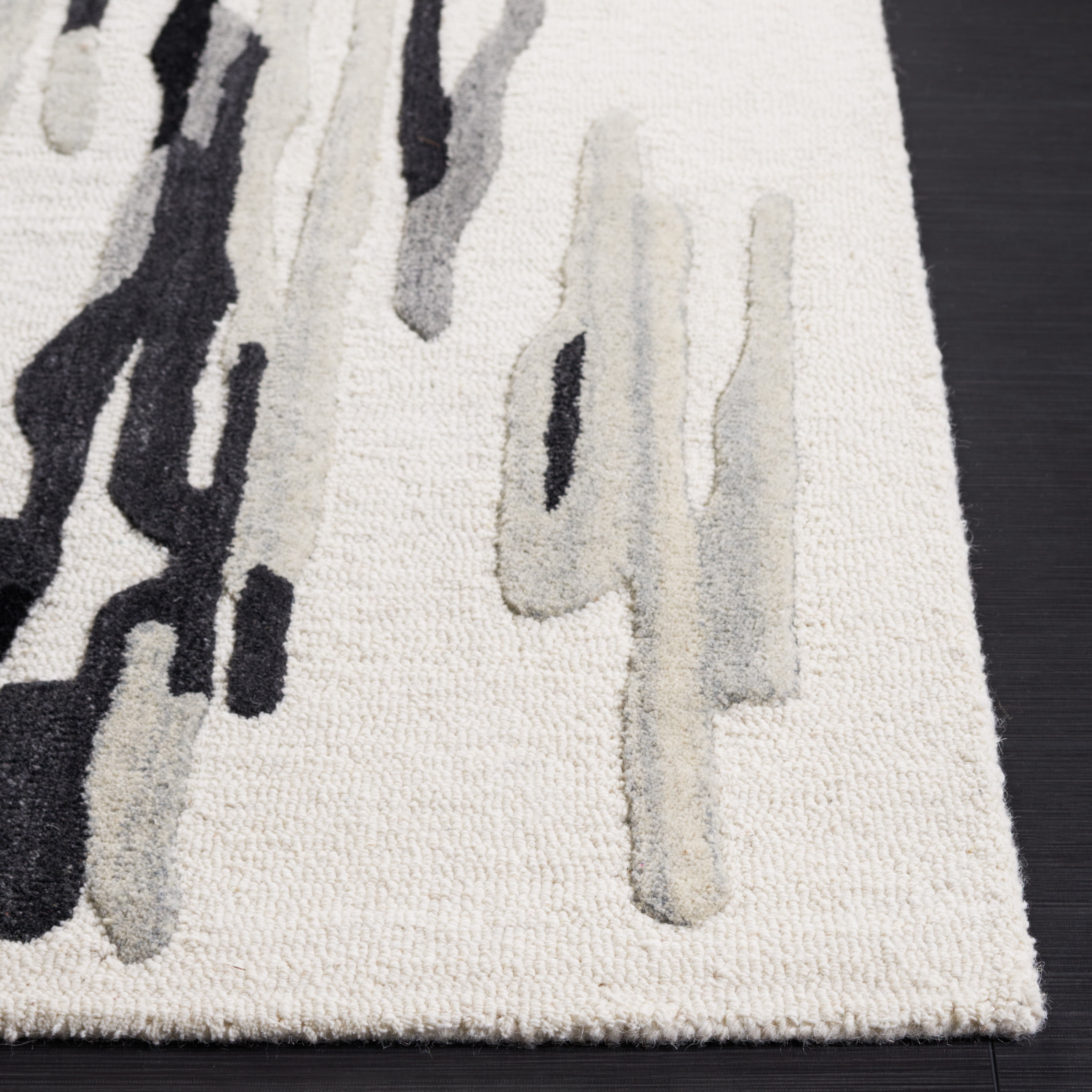 SAFAVIEH Rodeo Drive Jesper Abstract Area Rug, Ivory/Black, 6' x 6' Square