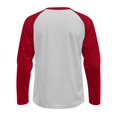 thumbnail image 5 of WTOBBY Men's Round Neck Color Block Raglan Long Sleeve T-Shirt Top Contrast Casual Shirt for Everyday Wear and Stylish Outfits,Red L, 5 of 6