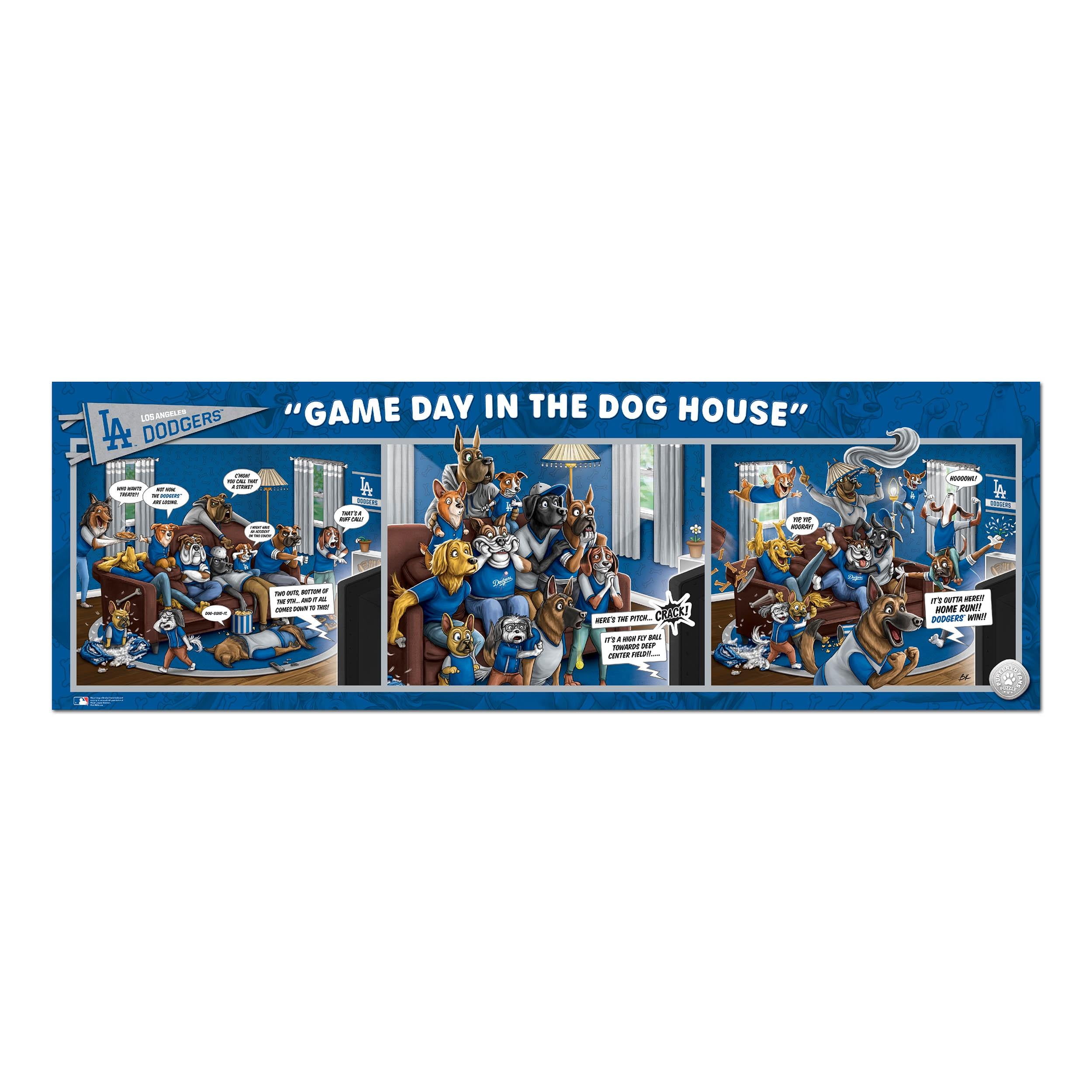 YouTheFan MLB Los Angeles Dodgers Purebred Fans Gameday in the Dog House 1000PC Puzzle