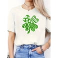 thumbnail image 1 of St. Patrick'S Day, Four-Leaf Clover, Luck, Holiday Gifts, St. Patrick'S Themed Donations, Unique Patterns, New Women'S Round-Neck Casual Sports Comfortable T-Shirt., 1 of 8