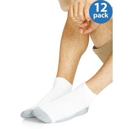 Hanes Mens Fresh IQ Ankle Cushion Socks, 12 Pack, 6-12, (Best Men's Athletic Socks)