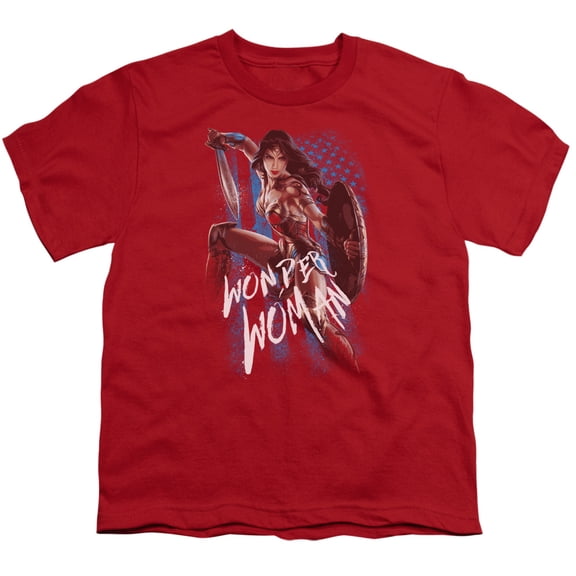 Wonder Woman Movie - American Hero - Youth Short Sleeve Shirt - Small