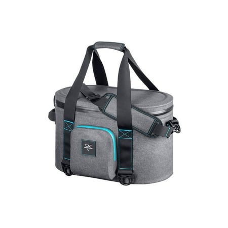 Monoprice Emperor Flip Portable Soft Cooler - 20 Can - Gray | Waterproof Exterior, IPX7-Rated Zippers Ideal for Camping, Fishing, BBQ - Pure Outdoor