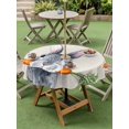 thumbnail image 3 of Outdoor Tablecloth with Umbrella Hole and Zipper, Grey Bunny Easter Round Table Cloth 60 Inch Waterproof Tablecloth, Rabbits Spring Botanical Carrots Picnic Table Cover for Patio Camping, 3 of 7