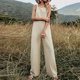 thumbnail image 2 of Moda mujer estilo étnico sólido frío hombro bolsillos tirantes Cami pantalones mono Fridja alkflakhf36676, 2 of 9