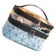 thumbnail image 3 of Bolsa de maquillaje de doble capa Estuche de almacenamiento vertical portátil Bolsa de cosméticos de gran capacidad para viajes Azul, 3 of 12