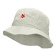 thumbnail image 2 of Tropical Hibiscus Flower Embroidered Bucket Hat - White OSFM, 2 of 5