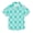 Turquoise White Gingham, variant on Dailycode Small Short Sleeve Button Down Shirts Peach White Gingham Casual Shirt 3-10 Years