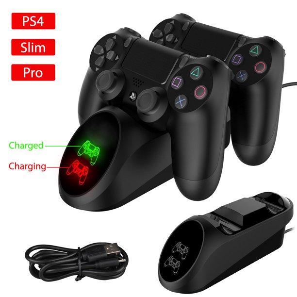 Ps4 Controller Charger Eeekit Dual Shock 4 Controller Usb Charging Docking Station With Led Light Indicators Compatible With Ps4 Ps4 Slim Ps4 Pro Controller Sony Playstation4 Walmart Com Walmart Com