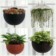 thumbnail image 5 of Wall Hanging Planters, TRIANU Hanging Flower Pots for Railing Fence Indoor Outdoor Balcony Half Round Wall Planter Hanging Basket, Plastic Pot Plant Container, Green, 5 of 7