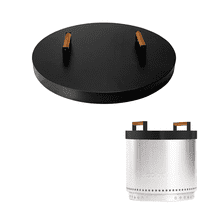 FEBTECH  - Firepit Snuffer Lid , Compatible For Solo Stove Bonfire , 2.0 & 1.0 - Powder Coated Carbon Steel Solo Stove Bonfire Lid With 2 Wooden Handles & Inner Guide Supports