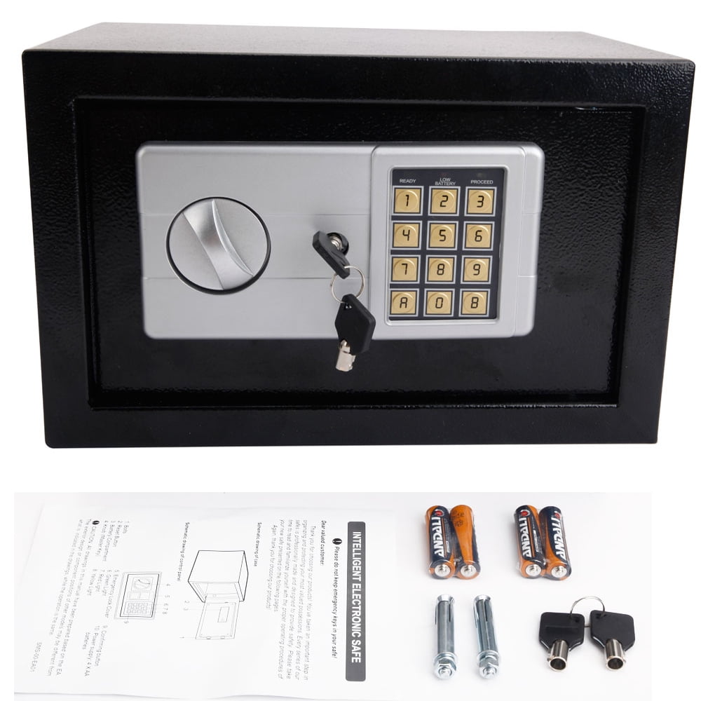 UBesGoo Safes Black Electronic Keypad Lock Safe Box Home Office Cash