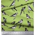 thumbnail image 2 of Soimoi Green Cotton Duck Fabric Artistic Bird Print Fabric by Yard 44 Inch Wide, 2 of 3