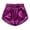 Purple, variant on CPNG Girls Metallic Shorts Sparkly Shiny Hot Shorts Dance Athletic Shorts Elastic High Waist Drawstring Shorts(Colorful,3-4 Years)
