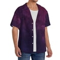 thumbnail image 2 of Fotbe Black Dark Blue Purple Camisa Estampada de Manga Corta para Hombre, Casual de Verano, Estilo Playero, Sin Arrugas-X-Large, 2 of 5